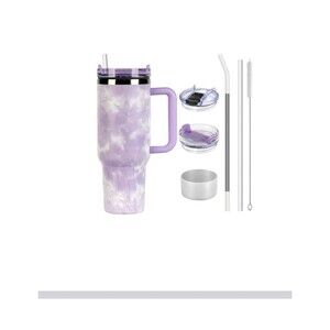Tumbler 40oz with handle and straw Lid,Insulated Cup304 Stainless Water Bottle